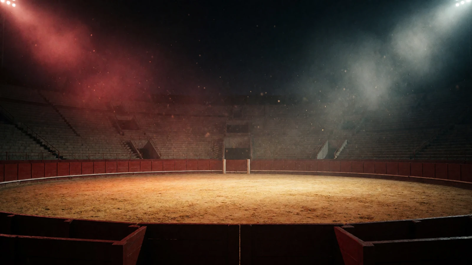N&auml;chtliche Stierkampfarena unter Flutlicht - die Spielarena von Casina Casino